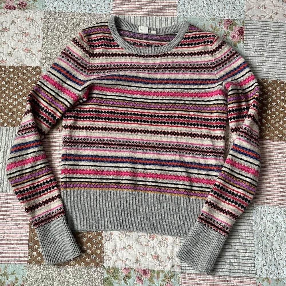 Gap colorful striped merino wool blend sweater